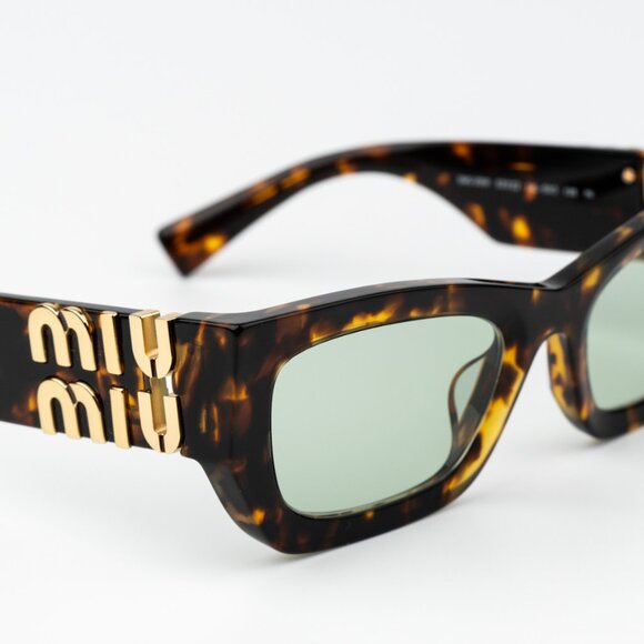 Miu Miu Brown and Gold Sunglasses with Tortoiseshell Frame - Picture 6 of 9